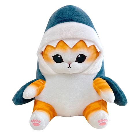 Cat shark plush - [product name] creative shark cat shrimp seal combined with plush toys [Size]5.1 inch plush doll pendant、8 inch plush doll、13 inch plush doll 【Product Features】The cat of love is combined with the ferocious shark, which is quirky and interesting, and the display effect is very good.